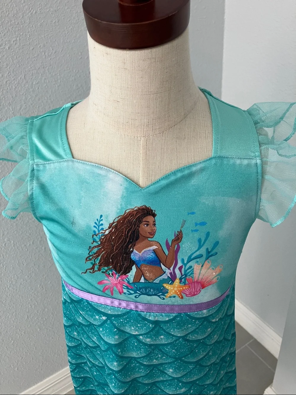 DISNEY Toddler Girls Little Mermaid Nightgown | XS 4-5 - Picture 2 of 8